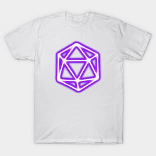 Purple Glow D20 dice T-Shirt